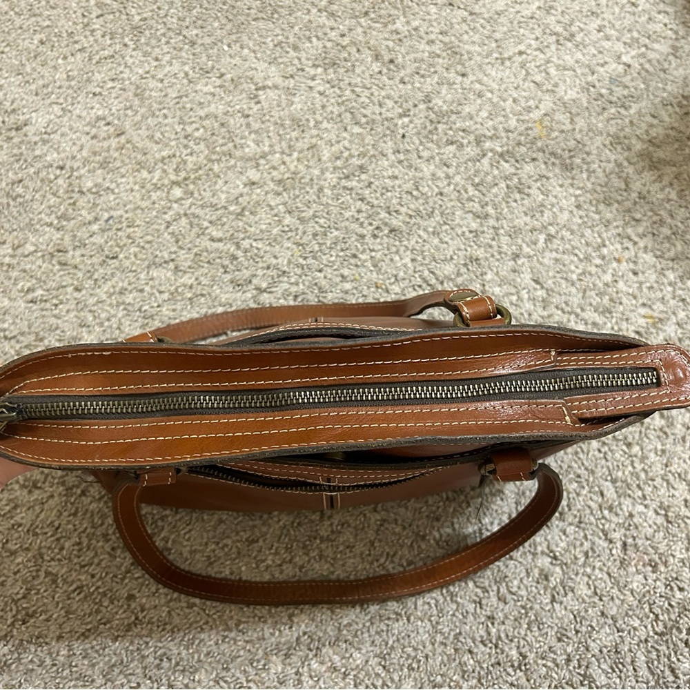 Patricia Nash Poppy Tote Heritage Shoulder Bag Italian Leather Top Zip Travel - Picture 7 of 15